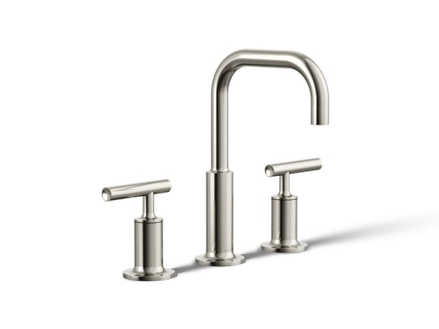 Kohler Purist Widespread bathroom sink faucet with Lever handles, 1.2 gpm - Vibrant Polished Nickel