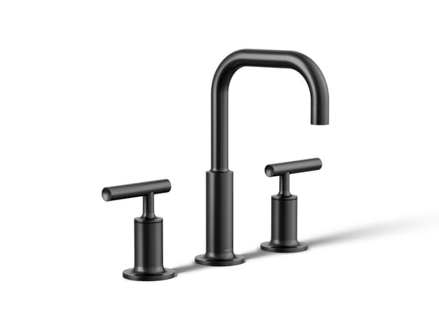 Kohler Purist Widespread bathroom sink faucet with Lever handles, 1.2 gpm - Matte Black