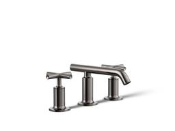 Kohler Purist Widespread bathroom sink faucet with Cross handles, 1.2 gpm - Vibrant Titanium - image 3