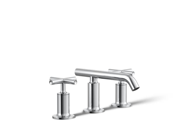 Kohler Purist Widespread bathroom sink faucet with Cross handles, 1.2 gpm - Polished Chrome