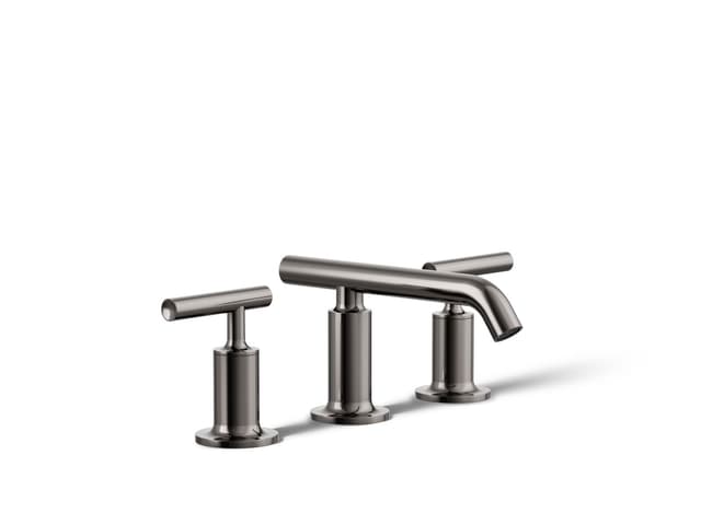 Kohler Purist Widespread bathroom sink faucet with Lever handles, 1.2 gpm - Vibrant Titanium