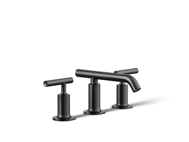 Kohler Purist Widespread bathroom sink faucet with Lever handles, 1.2 gpm - Matte Black