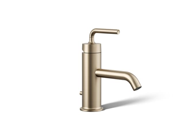 Kohler Purist Single-handle bathroom sink faucet with Straight Lever handle, 1.2 gpm - Vibrant Brushed Bronze