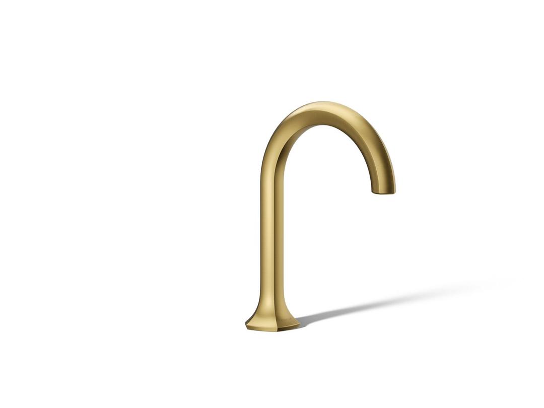Kohler Occasion Bathroom sink faucet spout with Cane design, 0.5 gpm - Vibrant Brushed Moderne Brass by Kohler