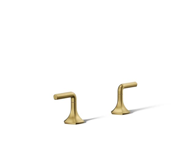Kohler Occasion Lever bathroom sink faucet handles - Vibrant Brushed Moderne Brass