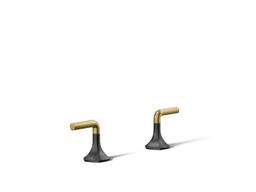 Kohler Occasion Lever bathroom sink faucet handles - Matte Black With Brushed Moderne Brass - image 2