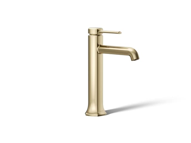 Kohler Occasion Tall single-handle bathroom sink faucet, 1.2 gpm - Vibrant French Gold