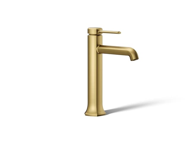 Kohler Occasion Tall single-handle bathroom sink faucet, 1.2 gpm - Vibrant Brushed Moderne Brass