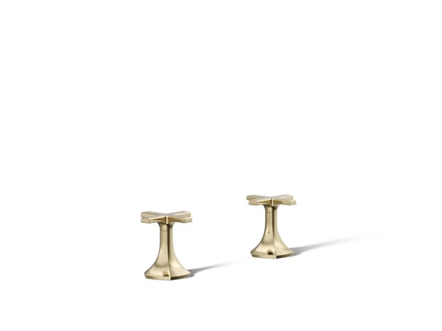 Kohler Occasion Cross bathroom sink faucet handles - Vibrant French Gold
