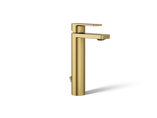 Kohler Parallel Tall single-handle bathroom sink faucet, 1.0 gpm - Vibrant Brushed Moderne Brass