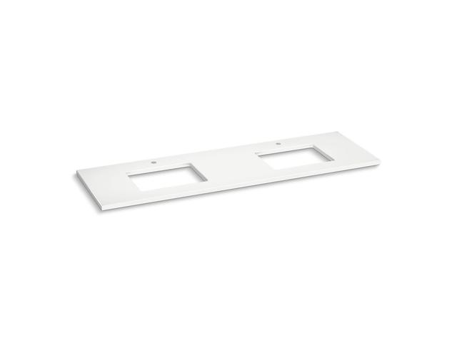 Silestone 73'' quartz vanity top with two rectangular cutouts