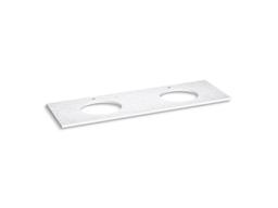 Silestone 73'' quartz vanity top with two oval cutouts - image 2