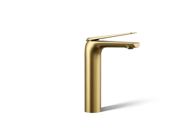 Kohler Avid Tall single-handle bathroom sink faucet, 1.2 gpm - Vibrant Brushed Moderne Brass