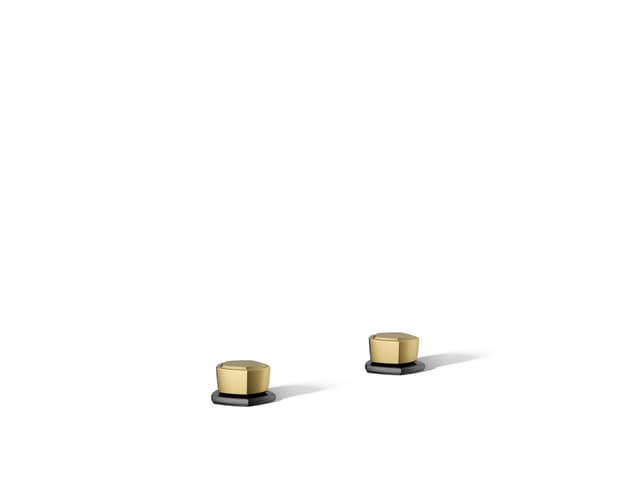 Kohler Occasion Knob bathroom sink faucet handles - Matte Black With Brushed Moderne Brass