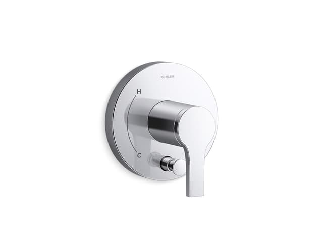 Kohler Elate Rite-Temp valve trim with diverter - Polished Chrome