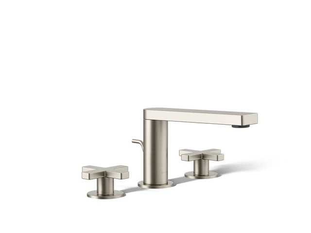 Kohler Composed Widespread bathroom sink faucet with Cross handles, 1.2 gpm - Vibrant Brushed Nickel
