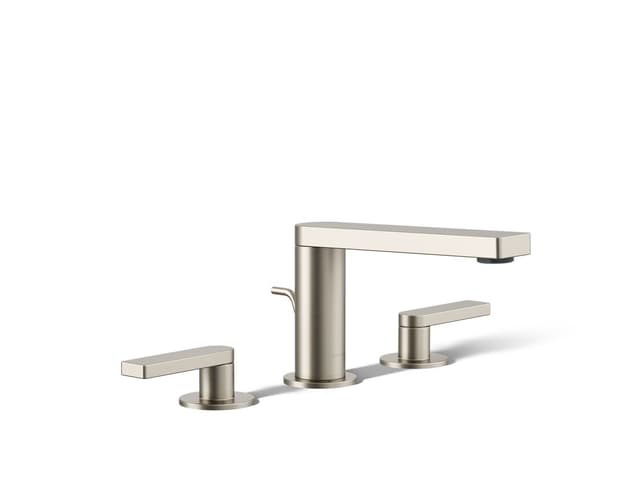Kohler Composed Widespread bathroom sink faucet with Lever handles, 1.2 gpm - Vibrant Brushed Nickel