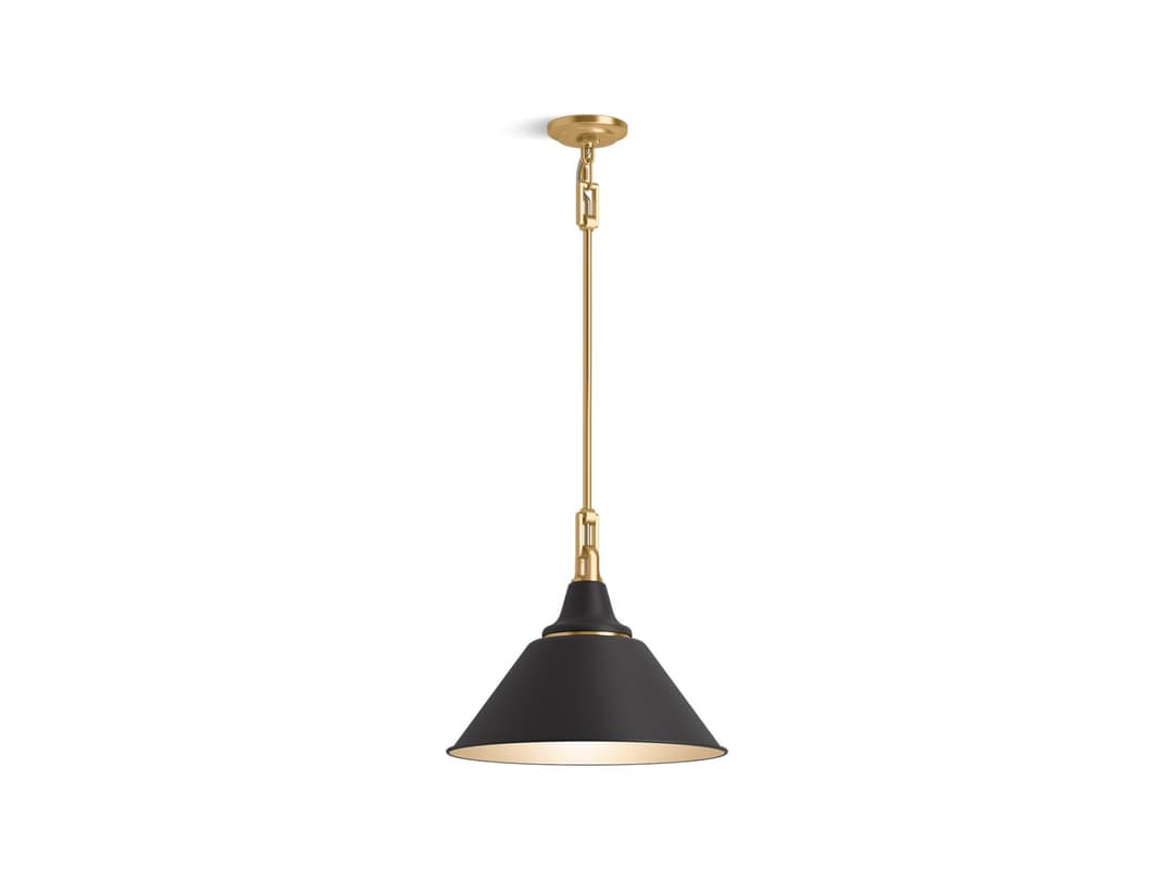 Kohler 16'' pendant - Black With Brass Trim by Kohler
