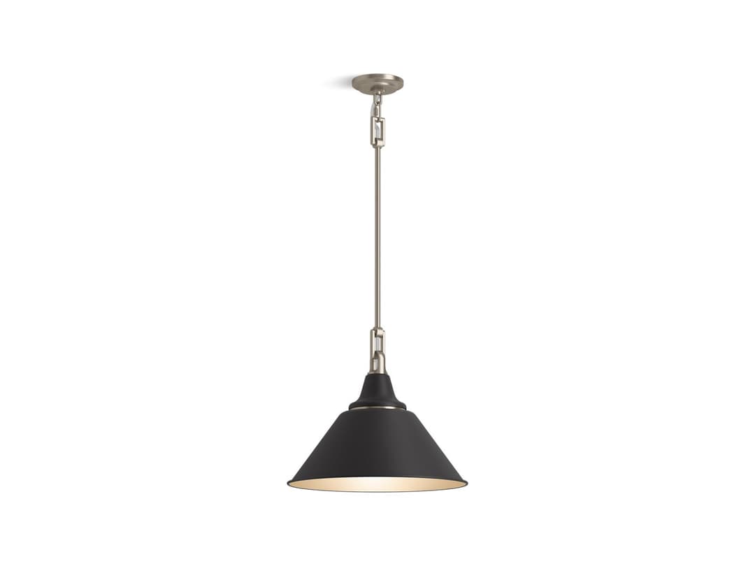Kohler 16'' pendant - Matte Black With Brushed Nickel by Kohler