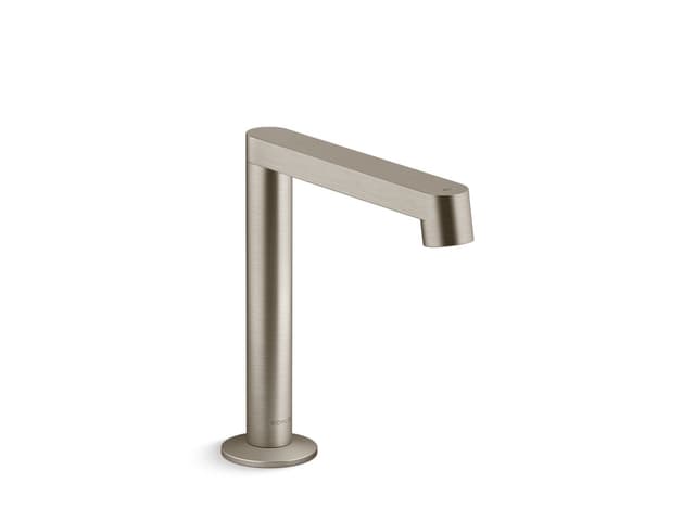 Kohler Touchless single-hole lavatory faucet with Kinesis sensor technology and temperature mixer, AC-powered, 0.5 gpm - Vibrant Brushed Nickel