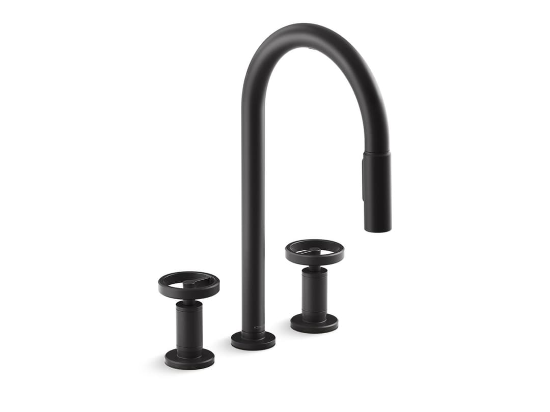 Kohler Touchless pull-down kitchen sink faucet with two-function sprayhead - Matte Black by Kohler