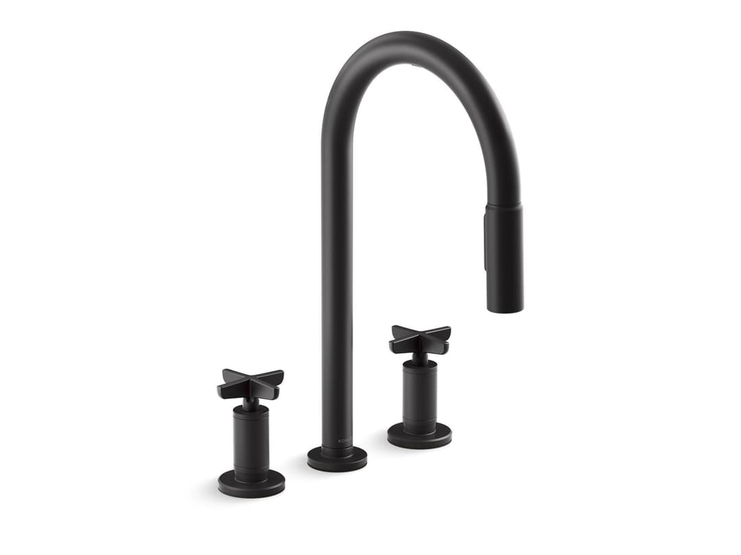 Kohler Touchless pull-down kitchen sink faucet with two-function sprayhead - Matte Black by Kohler