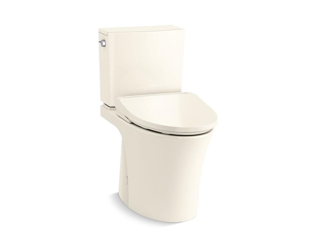 Kohler Hidden cord two-piece elongated toilet with skirted trapway, 1.28 gpf - Biscuit by Kohler