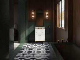 24'' bathroom vanity cabinet with sink and quartz top - image 15