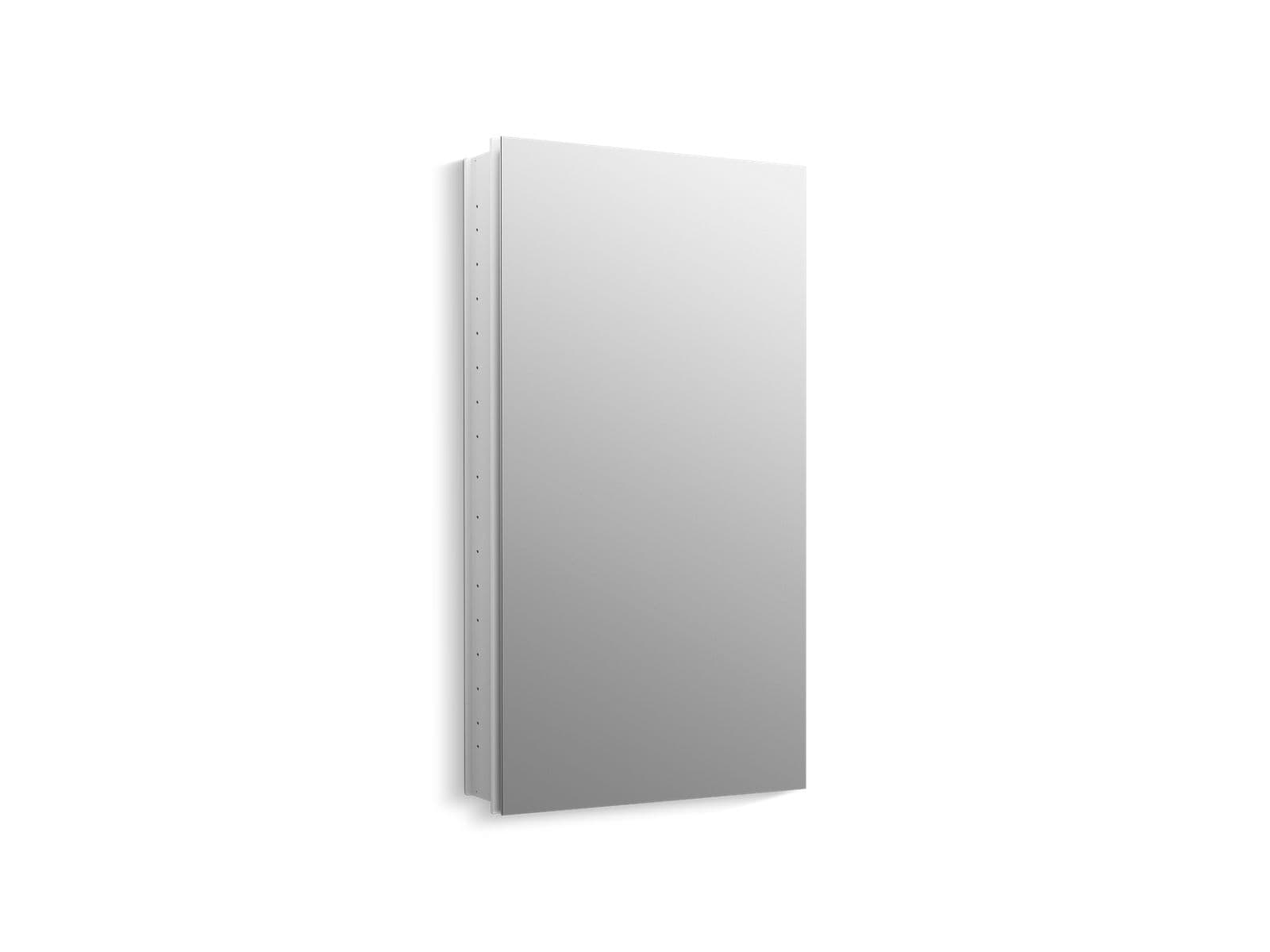Kohler Catalan 20-1/8'' W x 36-1/8'' H aluminum single-door medicine cabinet with 170 degree hinge - Satin Anodized Aluminum by Kohler