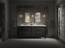 Silestone 73'' quartz vanity top with two oval cutouts - image 7