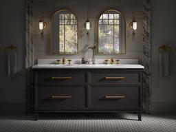 Silestone 73'' quartz vanity top with two oval cutouts - image 3