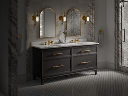 Silestone 73'' quartz vanity top with two oval cutouts - image 4