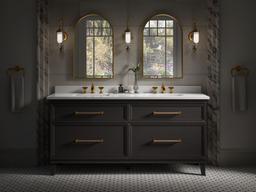 Silestone 73'' quartz vanity top with two rectangular cutouts - image 5