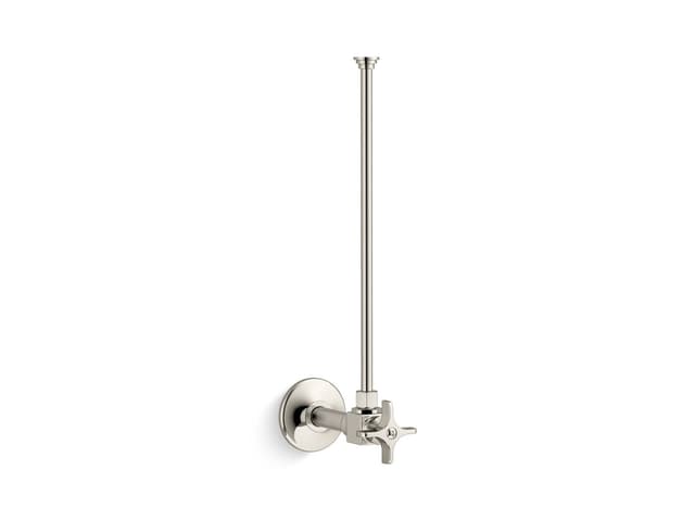 Kohler 3/8'' NPT angle supply with stop and annealed vertical tube - Vibrant Polished Nickel