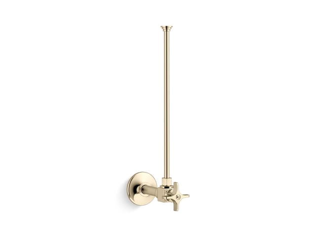 Kohler 3/8'' NPT angle supply with stop and annealed vertical tube - Vibrant French Gold