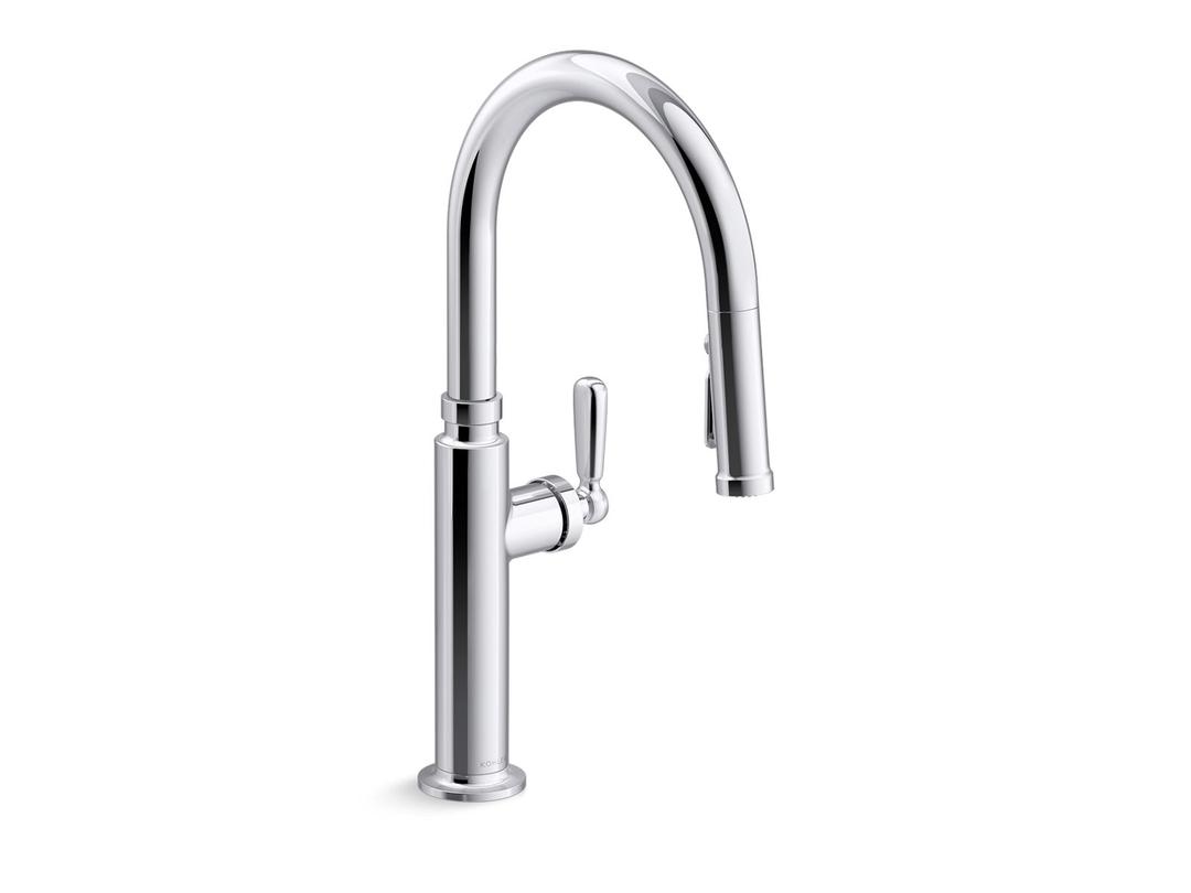 Kohler Touchless pull-down kitchen sink faucet with three-function sprayhead - Polished Chrome by Kohler