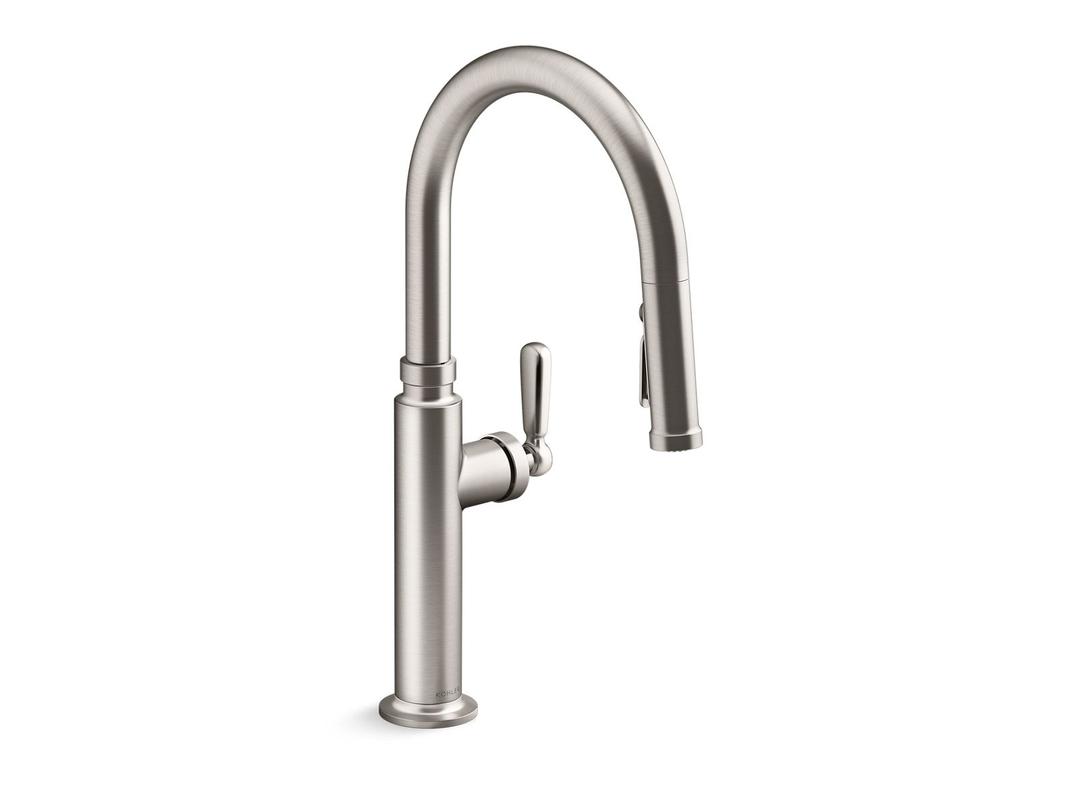 Kohler Touchless pull-down kitchen sink faucet with three-function sprayhead - Vibrant Stainless by Kohler