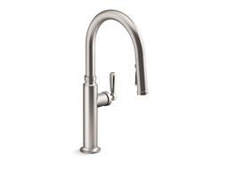 Touchless pull-down kitchen sink faucet with three-function sprayhead - image 5