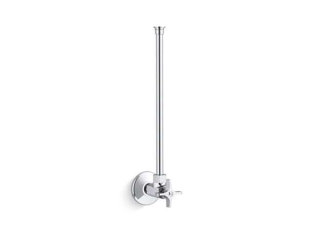 Kohler 1/2'' NPT angle supply with stop with cross handle and annealed vertical tube - Polished Chrome
