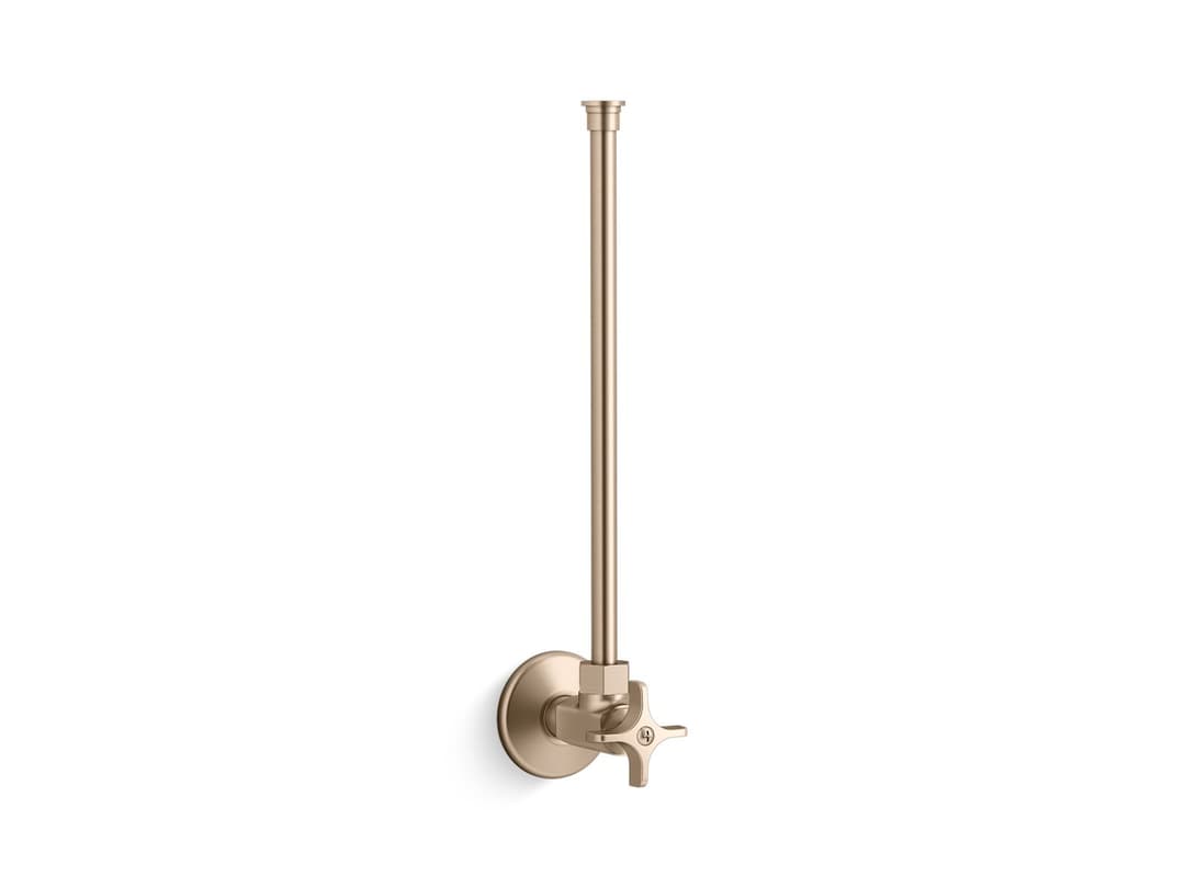 Kohler 1/2'' NPT angle supply with stop with cross handle and annealed vertical tube - Vibrant Brushed Bronze by Kohler