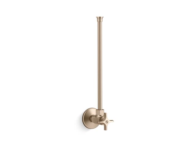 Kohler 1/2'' NPT angle supply with stop with cross handle and annealed vertical tube - Vibrant Brushed Bronze
