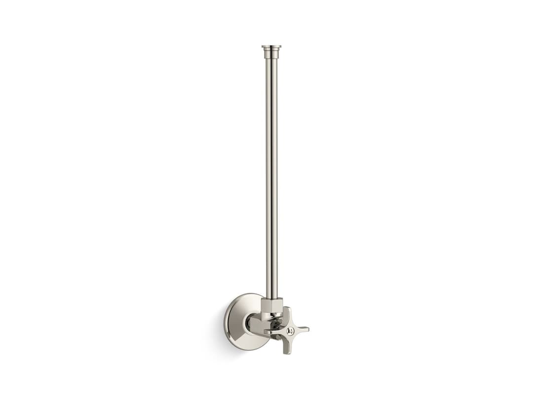 Kohler 1/2'' NPT angle supply with stop with cross handle and annealed vertical tube - Vibrant Polished Nickel by Kohler