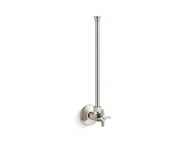 Kohler 1/2'' NPT angle supply with stop with cross handle and annealed vertical tube - Vibrant Polished Nickel