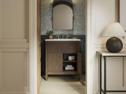 30'' bathroom vanity cabinet with sink and quartz top - image 9