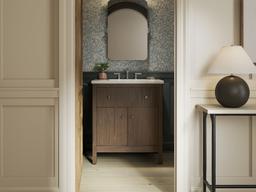 30'' bathroom vanity cabinet with sink and quartz top - image 7