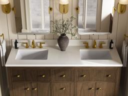 MalinE by Studio McGee 60'' bathroom vanity cabinet with sinks and quartz top - image 8