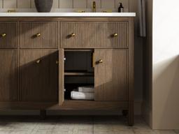 MalinE by Studio McGee 60'' bathroom vanity cabinet with sinks and quartz top - image 7