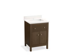 24'' bathroom vanity cabinet with sink and quartz top - image 1