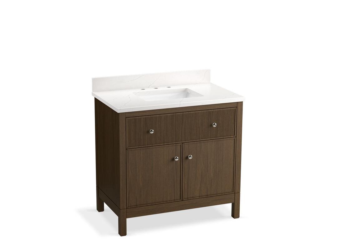 36'' bathroom vanity cabinet with sink and quartz top by Kohler