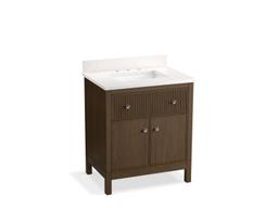 30'' bathroom vanity cabinet with sink and quartz top - image 1